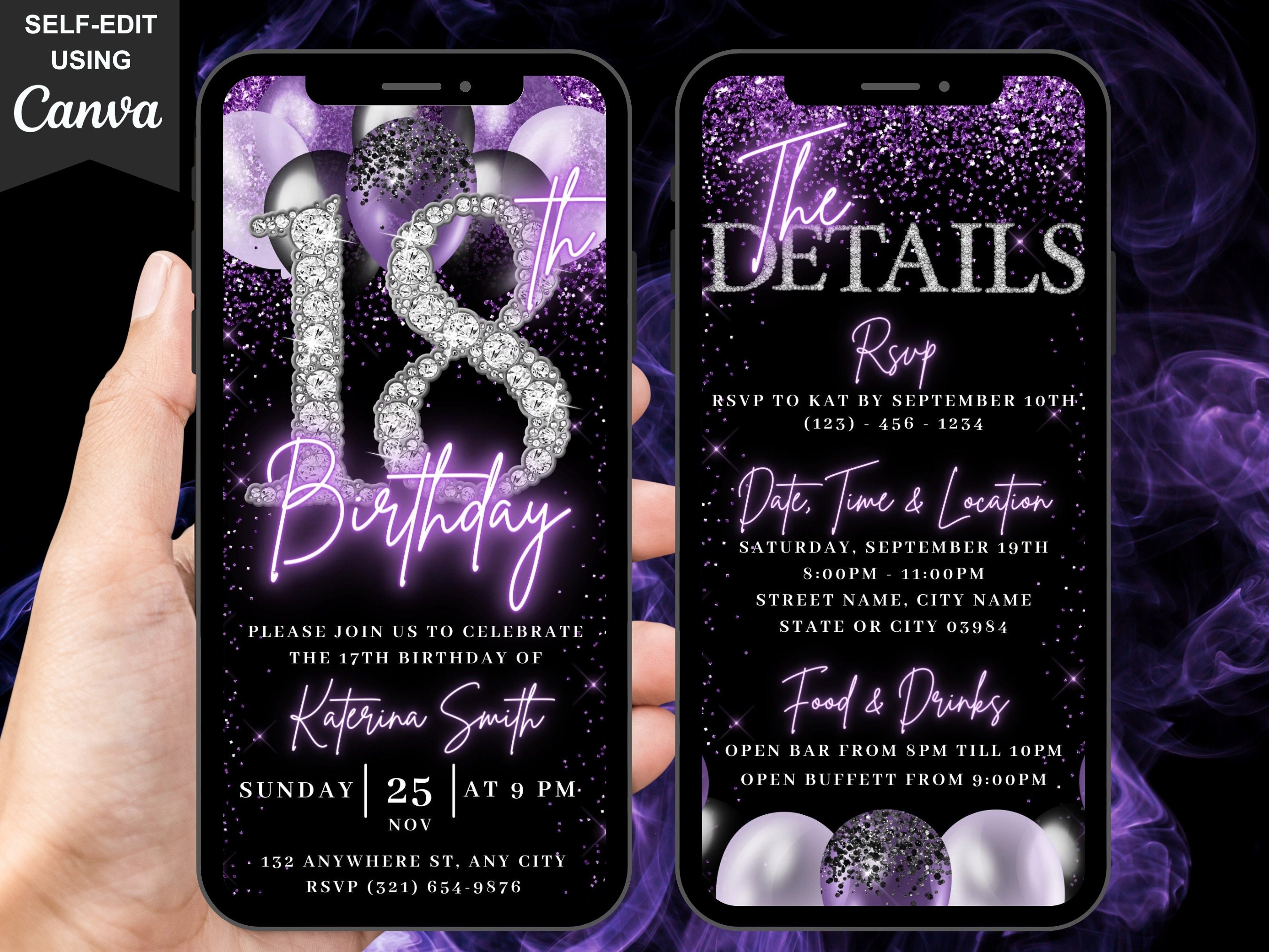 18 Cartes D'invitation Anniversaire à Gratter Thème Néon + 20 Autocollants - En Français, Prêtes à Remplir - 8