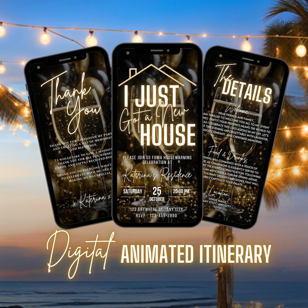 Digital Housewarming Party Invitation, Animated New House Warming ...
