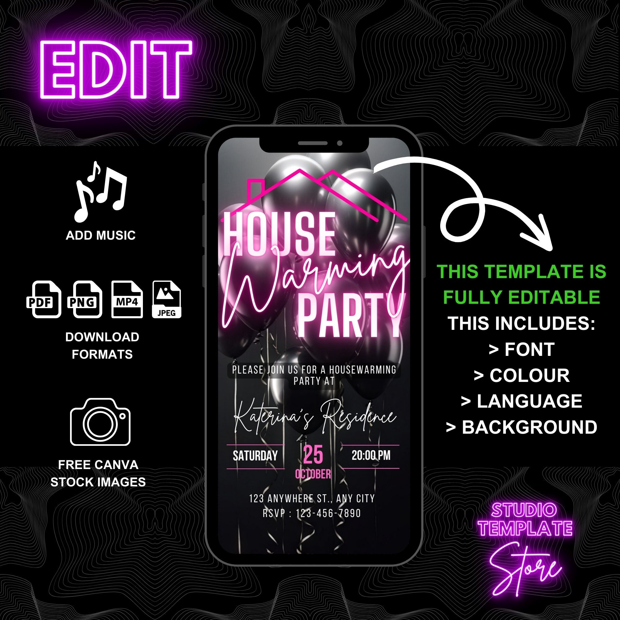 Digital Housewarming Party Invitation, Animated House Warming Invite ...