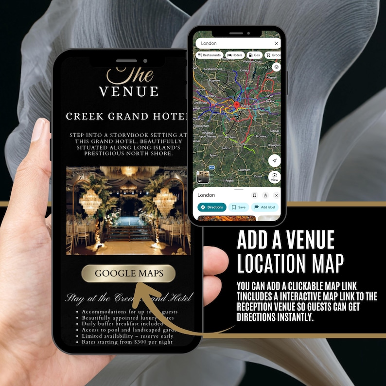 Birthday Dinner Invitation With RSVP, Digital Surprise Black Luxury ...