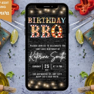 Birthday BBQ Invitation Digital Grill and Chill Invite, BBQ Invite, Combined Birthday Virtual Invite, Grill Party Invite, Cookout Invitation