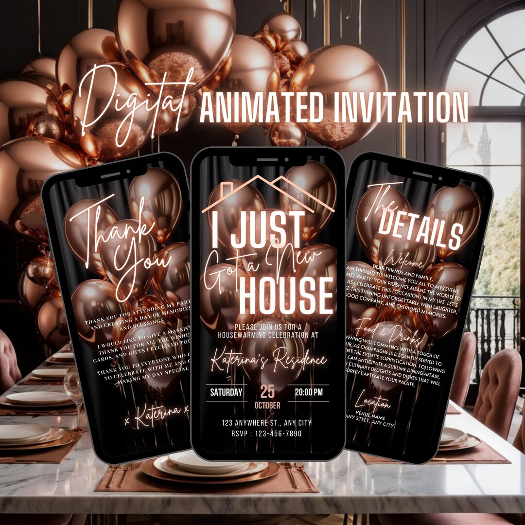 Digital Housewarming Party Invitation, Animated New House Warming ...