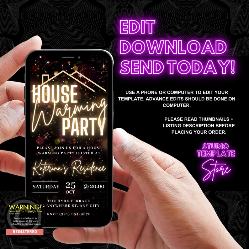 Digital Housewarming Party Invitation, Animated House Warming Invite ...