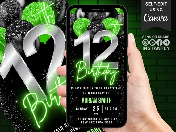 Whatsapp Gratis Invitaciones De Cumpleaños De Té Con Sobres, Tarjeta De Invitación De Fiesta De Cumpleaños Let's Par Editar Gratis