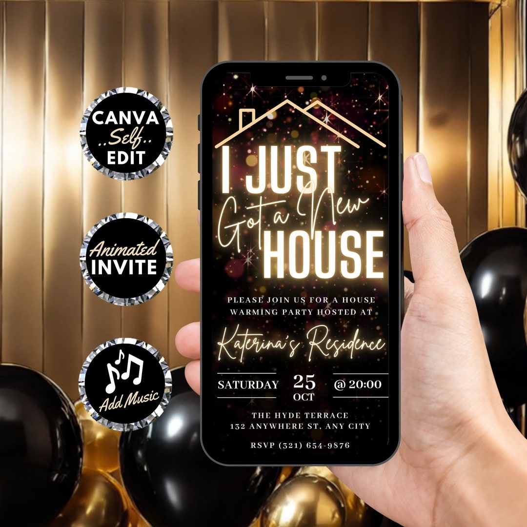 Digital Housewarming Party Invitation, Animated New House Warming ...