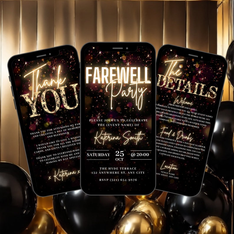 Digital Flyer Farewell Party Invitation, Moving Going Away Video Invite ...