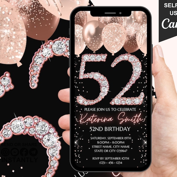 52 Birthday Invitations - Etsy