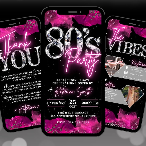 80s Party Invitation - Etsy