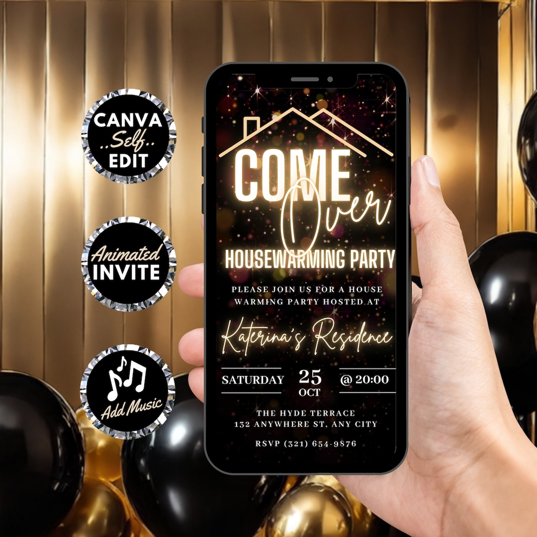 Digital Housewarming Party Invitation, Come Over House Warming Video ...
