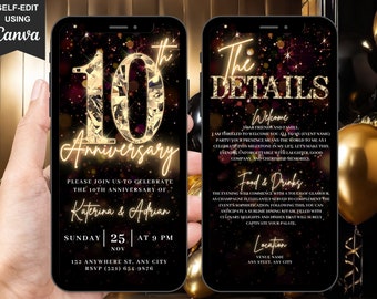 Invito modificabile per il 10° anniversario, invito "We Still Do", invito per il rinnovo delle promesse nuziali (e-mail)