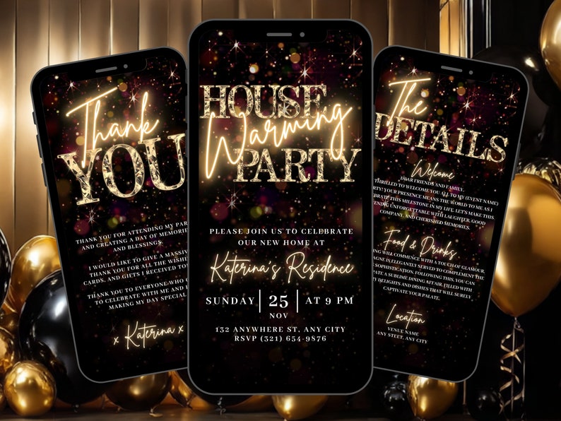 Digital Housewarming Party Invitation, Animated House Warming Invite ...