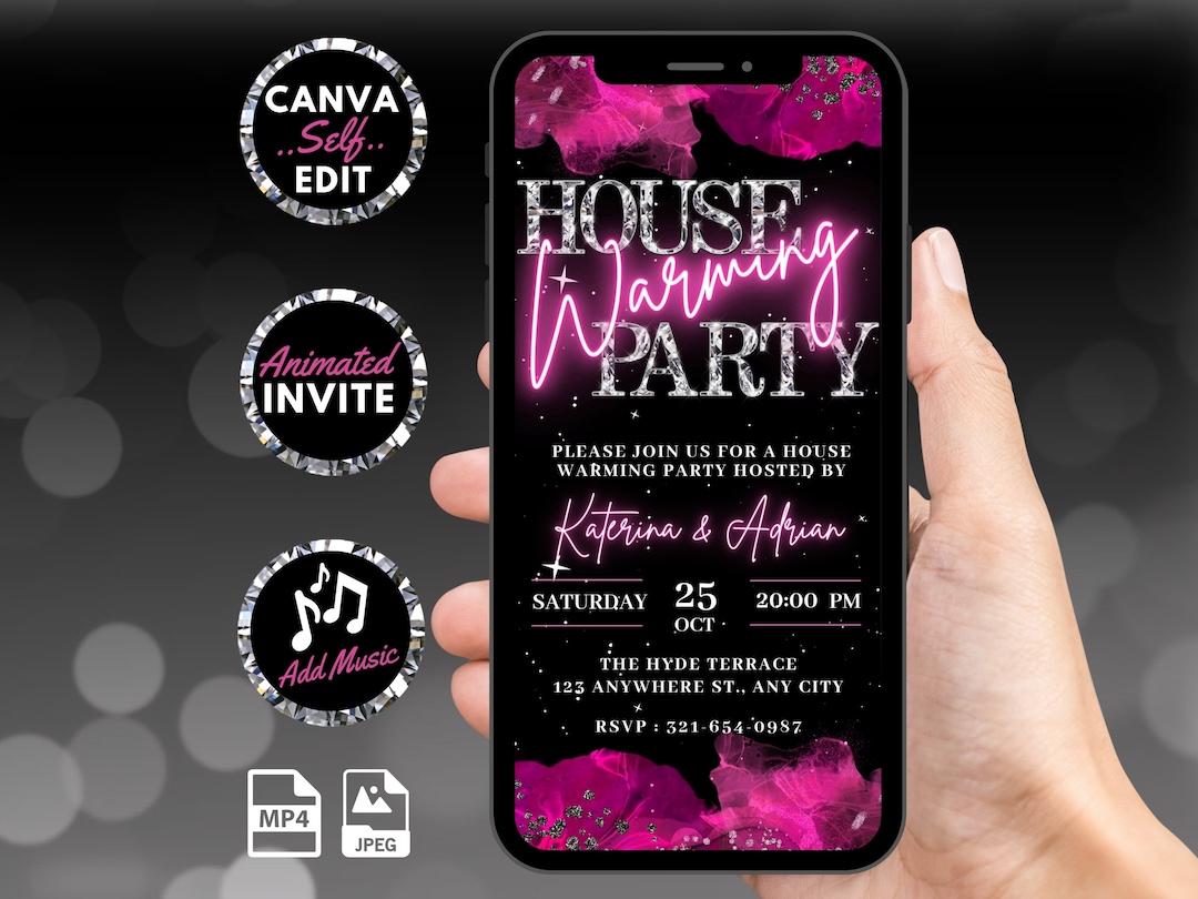 Digital Housewarming Party Invitation, Animated New Home Invite, Hot ...