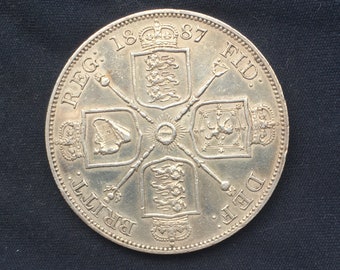 ダブルフローリン　1889年統一 1889年 ヴィクトリア女王ダブルフローリン銀貨 - Etsy 日本