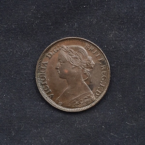 As Struck Toned Victoria *1860* Farthing UNC - Bun Head / British Coins