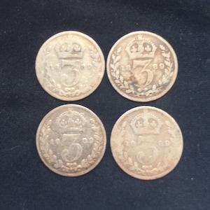 Collectable Victoria *1889* Silver Threepence - F - Old British Coins
