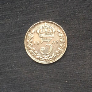 Edward V11 *1902* Silver Threepence UNC - Antique Silver / British Coins