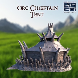 Orc Chieftain Tent: Fantasy War Camp 28MM Tabletop Terrain, Model Railroading, Gaming