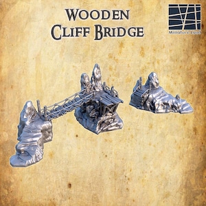 Wooden Cliff Bridge: Timeless Natural Landscape Structure – Perfect for Tabletop RPGs and Scenery Dioramas