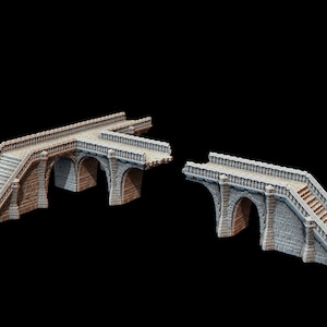 Leichheim Elevated Bridge System: Medieval Stone Arch Bridge Standard Tabletop Terrain, Gaming