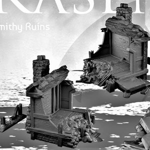 2 Smithy Ruins - Kasenport - Dark Realms -   - Dungeons and Dragons - 28mm Terrain -   terrain