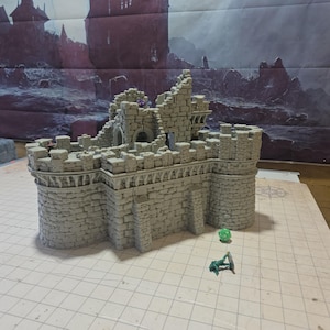 Castle Argent Keep Ruins: Medieval Fortress Tabletop Terrain Model