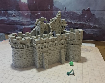 Castle Argent Keep Ruins: Medieval Fortress Tabletop Terrain Model