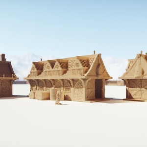 Barenhole Barn Set - 28mm Scale -   - Dungeons and Dragons - 28mm Terrain -   terrain