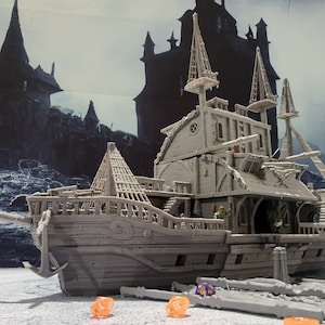Pirate Tavern Ship, Pirate Party Boat, Tavern on the Sea, Pirate tavern, tavern ship, Ship Terrain, Dungeons and Dragons