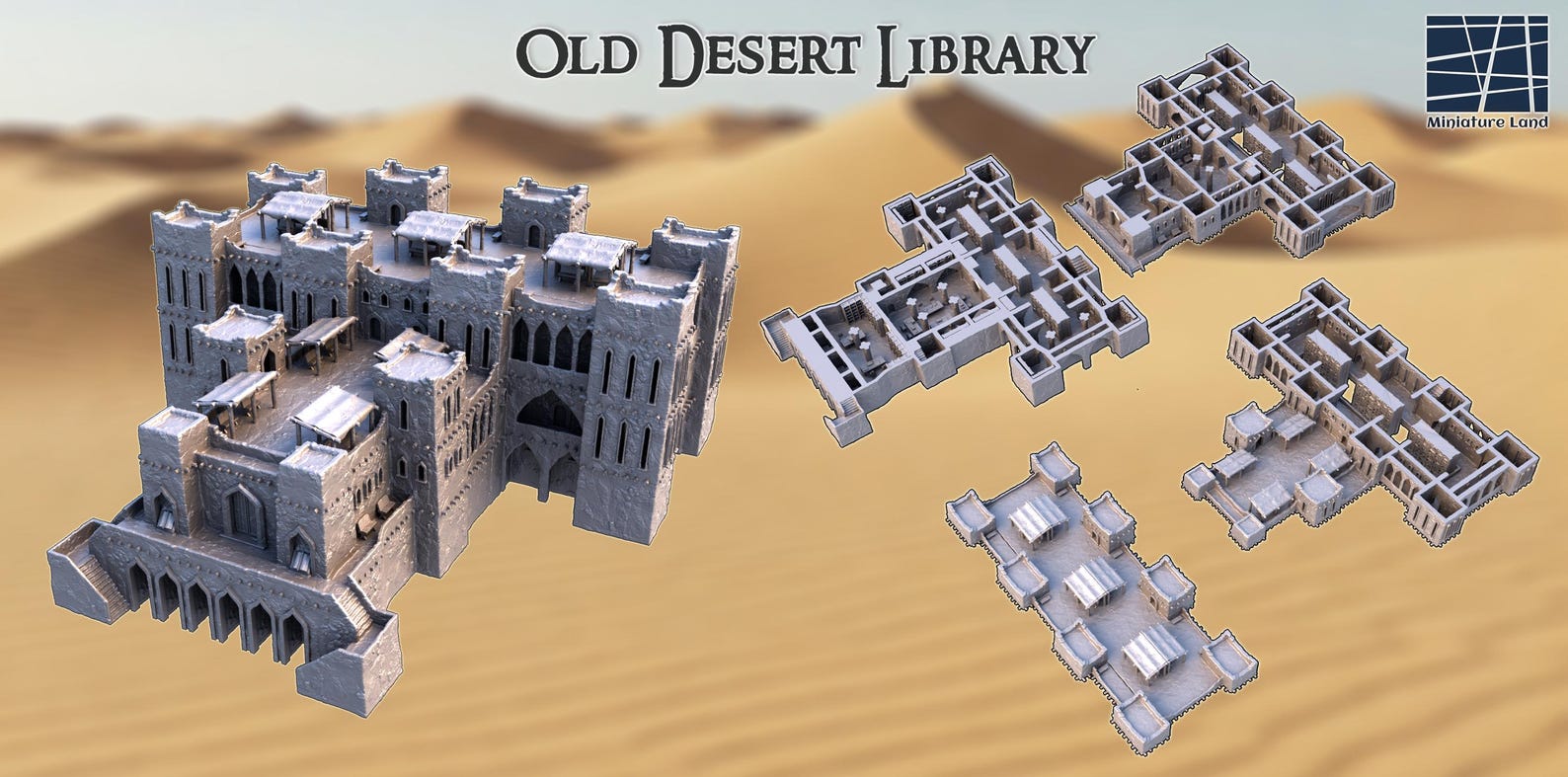 13th Century Middle Eastern Fortress Library | Multi-level Tabletop ...