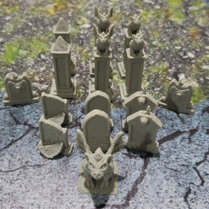 Tombstones, Salmystia Cemetery, Dungeons and Dragons, Cemetery, Tabletop terrain, Scatter terrain