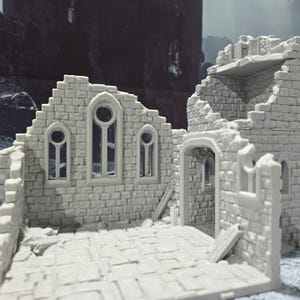 Kasenport Church Ruin: Medieval Era Ecclesiastical Structure for Tabletop Gaming and Historical Dioramas