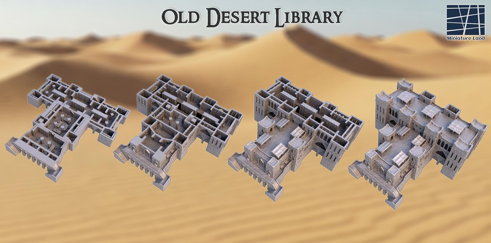 13th Century Middle Eastern Fortress Library | Multi-level Tabletop ...