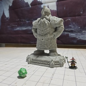 Dwarf Statue: Fantasy Stone Monument 28MM Tabletop Terrain, Model Railroading, Gaming