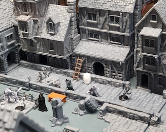 Town District Set - 3D Print Modular Village District