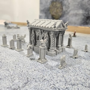 Small Cemetery Set: 15 Piece Gothic Style Graveyard for Tabletop RPGs, Model Railroading, and Wargaming