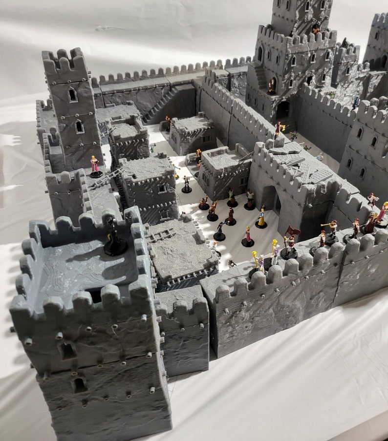 Desert Castle Complex, Desert Huts, Desert Castle, Desert Town, Mud Castle, Dungeons and Dragons, Tabletop Terrain image 2