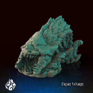 Frost Worm: Fantasy Ice Cavern Monster 28MM Tabletop Terrain, Gaming