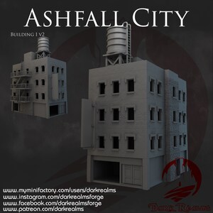 Ashfall City Apartment Building, Tabletop Terrain, Gaming Miniature ...