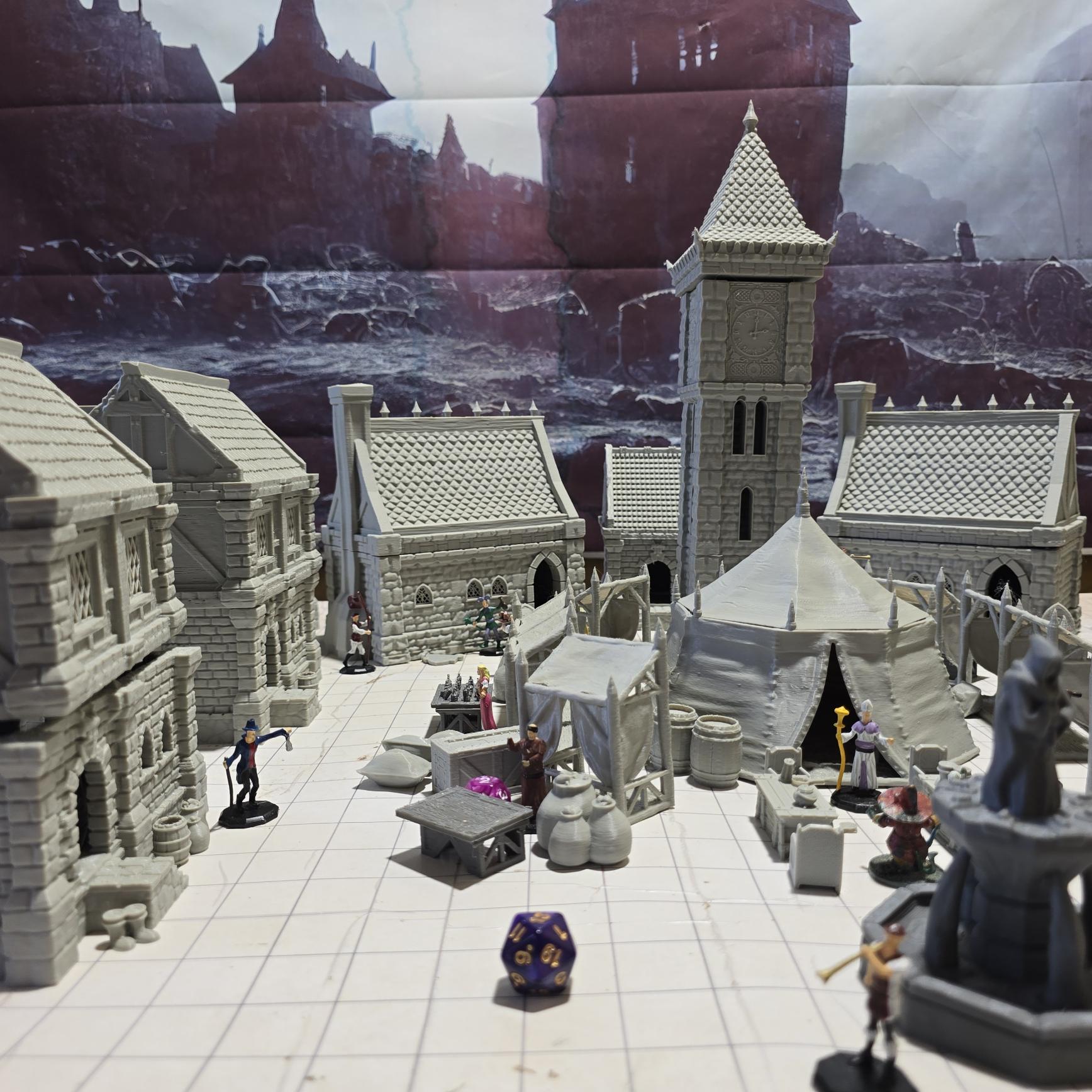 WWG Medieval Town – Cité Complète MDF/Résine – Wargaming – Peinte Ou Non