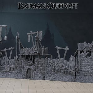 Ratman Outpost: Fantasy Skirmish Fort 28MM Tabletop Terrain, Model Railroading, Gaming