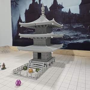 Samurai Dice Tower, Pagoda, DnD Miniature, Wargaming Terrain, Dungeons and Dragons