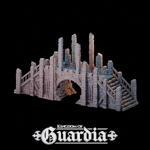 Kingdom of Guardia Bridge: Medieval Fantasy Stone Bridge Terrain Standard Tabletop Terrain, Gaming