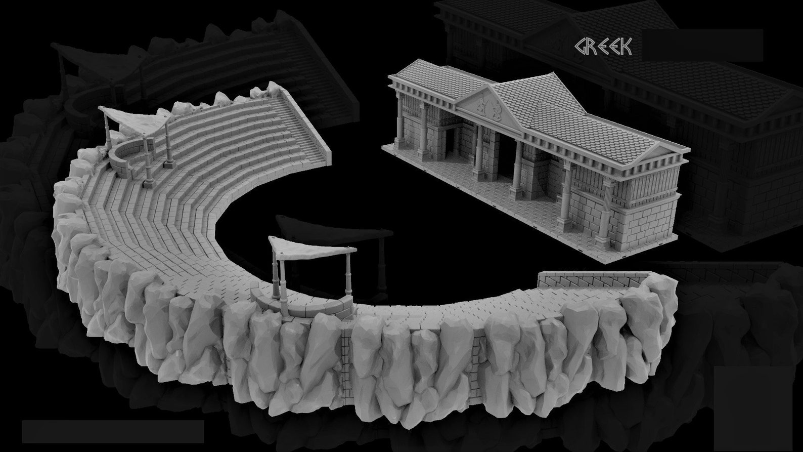 Greek Amphitheater - MASSIVE Structure!, 15mm Terrain - Terrain, Dungeons and Dragons - Etsy