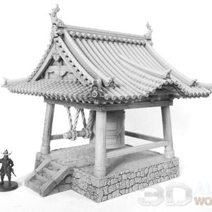 Samurai Temple Bell, Dungeons and Dragons, 28mm Terrain