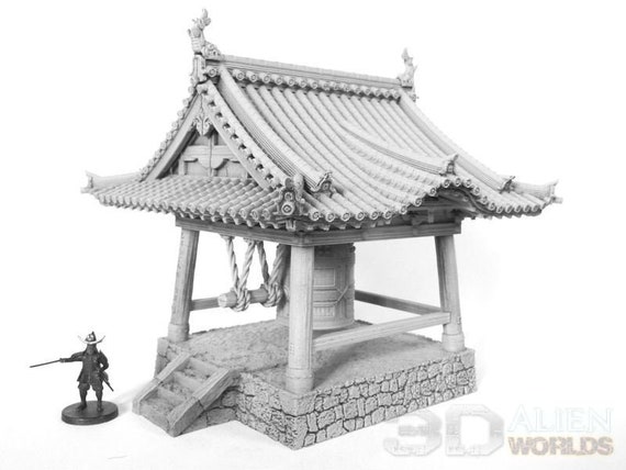 Samurai Temple Bell, Dungeons and Dragons, 28mm Terrain - Etsy