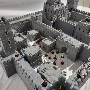 Desert Castle Complex, Desert Huts, Desert Castle, Desert Town, Mud Castle, Dungeons and Dragons, Tabletop Terrain image 6