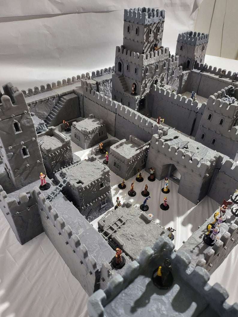 Desert Castle Complex, Desert Huts, Desert Castle, Desert Town, Mud Castle, Dungeons and Dragons, Tabletop Terrain image 6