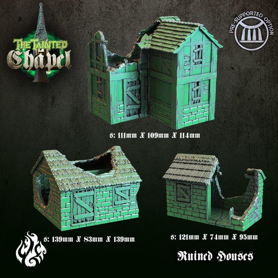 その他 Terrain - House & Ruins Set (6+ houses) Terrain - House