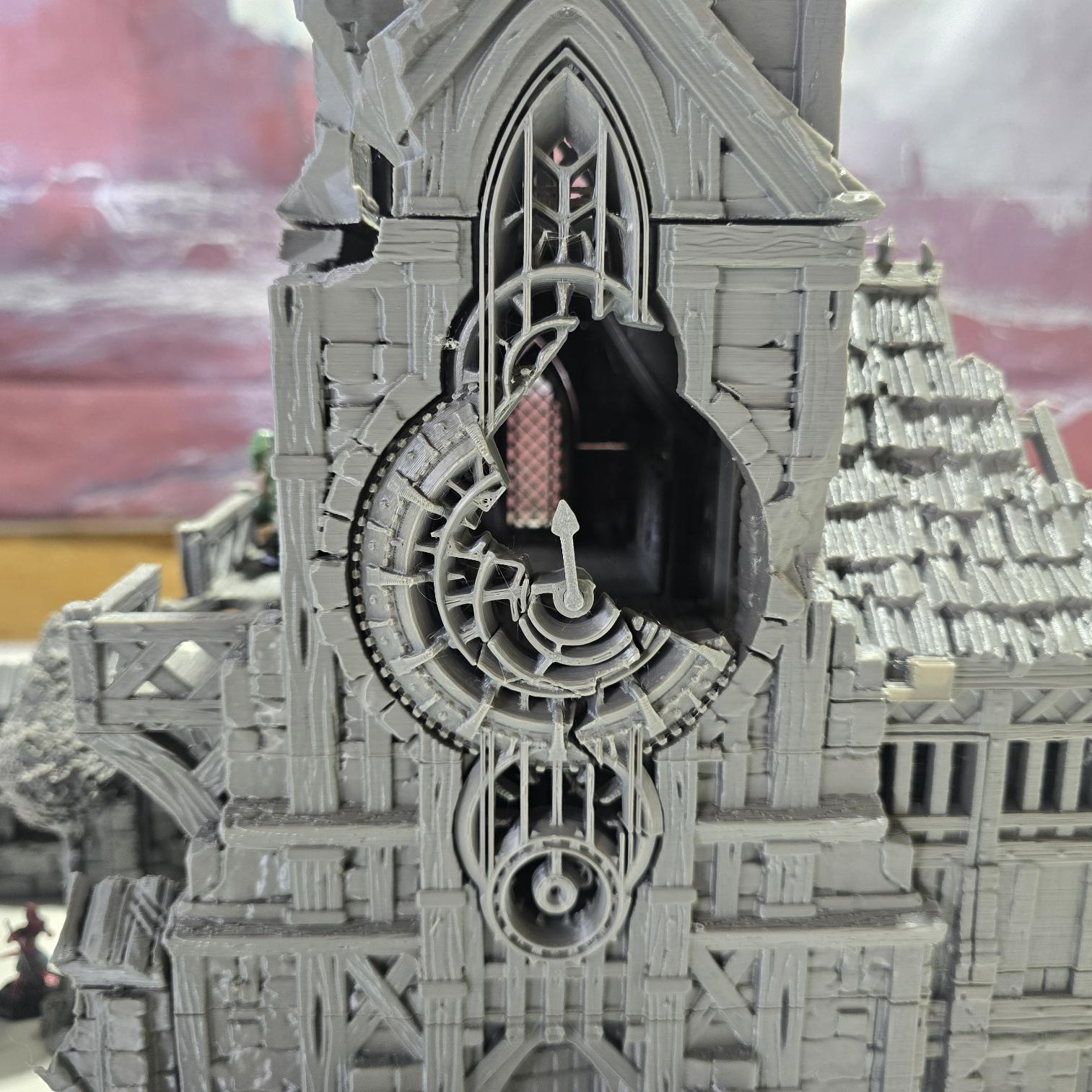 Ruined Clock Tower - Fall of Guardia: 28MM Tabletop Terrain, Model