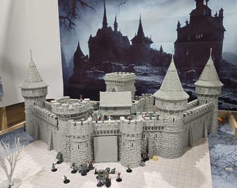 Castle Argent Gate & Towers, Walls, 28mm, Breton Borders, Castle Gate